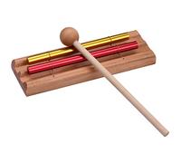 YDuupxe 2-Tone Chime Aluminum Bell Percussion Instrument with Wood Mallet for Classroom Meditation and Music Development 8.1 X 2.4 X 1.7 Inches (-Tone)