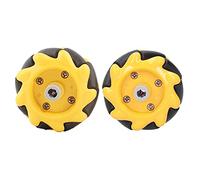 YDuupxe 48mm Mecanum Wheel, Smooth Running Rubber Car Wheel for Smart Car Accessories with Artificial Shape, Compatible with Building Blocks for TT Motors, ABS (Pair)