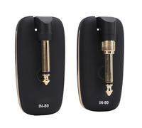 YDuupxe 6.35mm 3.5mm Plug 30-50m Wireless Guitar System Transmitter Receiver, Receiver Works with Electric Guitars, Basses, with Rechargeable Batteries, Long Battery Life, and