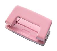YDuupxe Double Hole Punch, Vibrant Colors, Compact Design, 6mm Hole Spacing for Office School Craft Use (Pink)