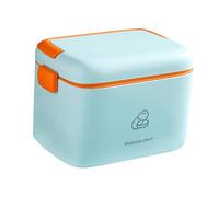 YDuupxe Foldable Handle Storage Box, Portable Plastic Multi Layer Organizer for Home Office Travel with Dust Proof Lid 21.5x19x28cm