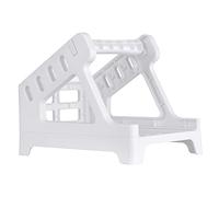 YDuupxe Label Holder for Thermal Label Printer, White Plastic 2-in-1 Desktop Organizer for Rolls and Fanfold Labels Up to 7 Inches, Easy Assembly for Warehouse Office Delivery Pharmacy