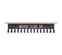 YDuupxe Premium Medal Display Hanger, Wooden Shelf with 15 Hooks, Sturdy and Solid Trophy Rack for Bedrooms and Gyms