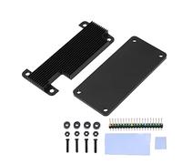 YDuupxe Protective Case Kit, Aluminum Alloy Quick Cooling Aluminum Alloy Case with Heatsink for R Pi Zero 2W (Black Shell Colourful Pin Header)