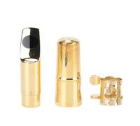 YDuupxe Soprano Saxophone Mouthpiece Set, Brass Construction, Bright Sound Clarity, Enhanced Resonance for Jazz Musicians and Performers