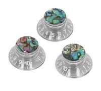 YDuupxe Spline Top Hat Guitar Knob Transparent Abalone Design White Character, Spline Top Hat Guitar Accessories, Made of Acrylic Material, for Convenient Replacement, Electric