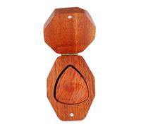 YDuupxe Wooden Guitar Pick Holder, Solid Wood Pick Case Storage Box with 3 Picks, Compact Organizer for Guitar and Bass Players 2.2 X 1.6 Inch