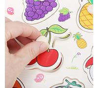 YDuupxe Wooden Puzzle, Educational Toy for Preschool Learning with Hand Grip Knob, Colorful Number Animal Fruit Puzzles for Toddlers Ages 1-3 (A3016 (Fruit))