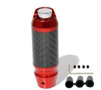 YDXHERTA Sports Style Carbon Fiber Aluminum Automatic Stick Gear Shift Knob Push Down Shifter 14/10cm Car Accessories Interior Upgrade(Red,10cm)
