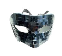 YDYAENIO Adult Glitter Ball Mask Half Face Party Prop Sparkling Mirror for Women and Men(Black)