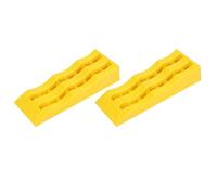 YDYAENIO Caravan Wheel Chocks 2pcs RV Leveling Ramps 3-Step Camper Blocks Trailer Wheel Chock for Stabilizing Uneven Ground Parking(Yellow)