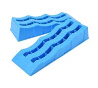 YDYAENIO Caravan Wheel Chocks 2pcs RV Leveling Ramps 3-Step Camper Blocks Trailer Wheel Chock for Stabilizing Uneven Ground Parking(Blue)