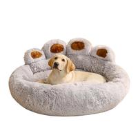 YDYAENIO Fluffy Dog Bed Plush Kennel Accessories Pet Products Large Dogs Beds Bedding Sofa Basket Small Mat Cats Big Cushion Puppy Pets(Light Gery,50cm)