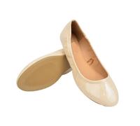 YDYAENIO Foldable Flats for Women Foldable Ballet Shoes, Available in Three Colors, Perfect for Commuting and Leisure to Fit Your Feet Perfectly(Beige,6.5)