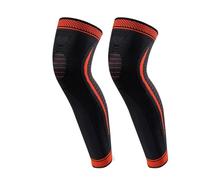 YDYAENIO full leg compression sleeve Sport Full Leg Compression Sleeves Long Knee Support for Cycling Running Basketball Weightlift Workout(Orange-2Pcs,XL)