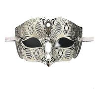 YDYAENIO Male Metal Filigree Laser Cut Men Masquerade Eye Masks Party Wedding Ball Masks for Women and Men(Silver)