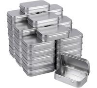 YDYAENIO metal tins with lids 40-Pack Aluminum Storage Boxes With Hinged Lids Portable Rectangular Tin Containers For Small Items(40 pcs)