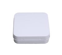 YDYAENIO metal tins with lids Mini Square Small Tin Box Metal Hinged Flip Storage Kit Case Jewelry Coin Candy Organizer Portable(White)