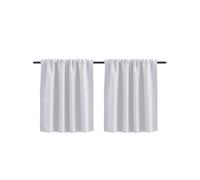 YDYAENIO Short Curtain Blackout Kitchen Short Curtains Waffle Weave Tier Window Curtain Rod Pocket Living Room Bedroom Solid Small Panels Drapes Decor(White,W76xH92cm)