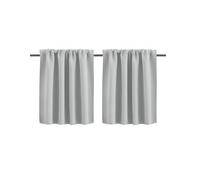 YDYAENIO Short Curtain Blackout Kitchen Short Curtains Waffle Weave Tier Window Curtain Rod Pocket Living Room Bedroom Solid Small Panels Drapes Decor(Grey,W76xH92cm)