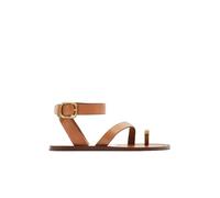 YDYAENIO Summer Women Flat Clip Toes Sandals Casual Beach Shoes(Brown,40(25.5CM))