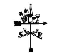 YDYBY Wine Sheep Fox Metal Weather Vane Hollow Wind Direction Indicator for Outdoor Garden Roof Paddock Decoration Weathervane with Ground Spike And Wall Fixing,Style 1
