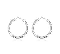YDYDTTKD 9K Gold Earrings for Women, 5MM Thick Big Circle 50MM Hoop Women White