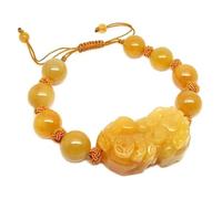 YDYDTTKD Feng Shui Bracelet,Feng Shui Bracelet Yellow Jade Wealth Bracelet Charm Adjustable Bangle Crystal Bracelet Chakra Gemstone Attract Money Prosperity Good Luck Unisex