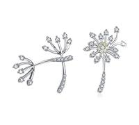 YDYDTTKD Genuine 925 Sterling Silver Blooming Dandelion Love Exquisite Stud Earrings For Women Jewelry