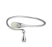 YDYDTTKD S925 Silver Nephrite Bracelet Female Retro Literature and Art Chinese Style Chinese Clothing Accessories Lady Style Magnolia Jewelryorchid