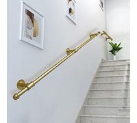 YDYFC Modern Gold Stairs Banister Handrail, with Metal Wrought Iron Brackets Railing Safety Grab Bar for Indoor and Outdoor 30cm 60cm 80cm 90cm 1m 120cm Wall Mount Hand Rails for Elderly Kids