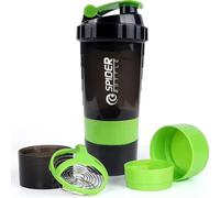 YDYxieji 16oz Protein Shaker Bottle, 3 Layer Twist Off GYM Shaker Cup Shake Bottle with Mix Grid and Pill & Supplement Storage, Leak Proof Shaker for Protein Shakers (Green)