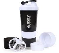 YDYxieji 16oz Protein Shaker Bottle, 3 Layer Twist Off GYM Shaker Cup Shake Bottle with Mix Grid and Pill & Supplement Storage, Leak Proof Shaker for Protein Shakers (White)