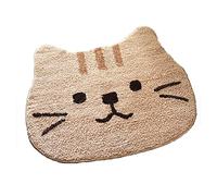 YDZB Modern Home Rug Cartoon Cat Smiling Face Carpet Soft Durable Anti-slip Area Rugs Machine Washable for Living Room Restaurant Bedroom Kitchen Bathroom 50×60cm (Brown)