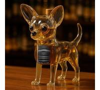 YDZYFFS 300ML Whiskey Decanter Wine Bottles Art Statue Figurine - 3D Chihuahua Shaped Whiskey Wine Bottle Sculpture, Novelty Animal Glass Whiskey Decanter, Creative Dog Wine Storage Containers(#1)
