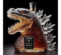 YDZYFFS 300ML Whiskey Decanter Wine Bottles Art Statue Figurine - 3D Dinosaur Monster Whiskey Wine Bottle Sculptures, Hand-Blown Glass Whiskey Decanter Statues, Unique Home Bar Decor Carafe(B)