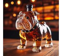 YDZYFFS 300ML Whiskey Decanter Wine Bottles Art Statue Figurine - 3D French Bulldog Whiskey Decanter, Fun Glass Decorative Liquor Bottle, Multi-Purpose Beverage Container Wine Bottles