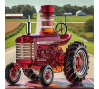 YDZYFFS 300ML Whiskey Decanter Wine Bottles Art Statue Figurine - 3D Glass Tractor Shaped Wine Bottle, Car Shaped Whiskey Decanter Sculpture, Creative Leakproof Empty Wine Bottle Dispenser