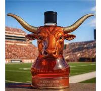 YDZYFFS 300ML Whiskey Decanter Wine Bottles Art Statue Figurine - 3D Longhorn Bull Shaped Whiskey Wine Bottle Sculpture, Animal Empty Wine Bottles, Novelty Glass Bull Head Whiskey Decanter(A)
