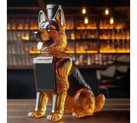 YDZYFFS 300ML Whiskey Decanter Wine Bottles Art Statue Figurine - 3D Novelty German Shepard Shaped Whiskey Wine Bottle, Animal Theme Glass Whiskey Decanter, Dog-shaped Wine Storage Container(#1)