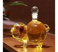 YDZYFFS 300ML Whiskey Decanter Wine Bottles Art Statue Figurine - 3D Novelty Piglet Shape Whiskey Decanter Ornaments, Leak-Proof Animal Theme Empty Wine Carafe, Whiskey Wine Bottles Figurine