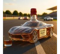 YDZYFFS 300ML Whiskey Decanter Wine Bottles Art Statue Figurine - 3D Sports Car Shaped Whiskey Wine Bottle, Creative Car Glass Whiskey Decanter, Hand Blown Barware Home Gift, Empty Wine Bottles(Red)