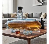 YDZYFFS 300ML Whiskey Decanter Wine Bottles Art Statue Figurine - 3D Submarine Shaped Whiskey Wine Bottle, Creative Novelty Glass Whiskey Decanter, Empty Wine Bottles For Liquor Storage(#1)