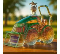 YDZYFFS 300ML Whiskey Decanter Wine Bottles Art Statue Figurine - 3D Tractor Shaped Whiskey Wine Bottle Sculpture, Novelty Glass Car Whiskey Decanter, Creative Wine Storage Containers(#3)