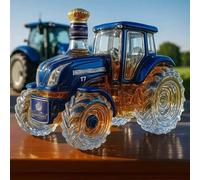 YDZYFFS 300ML Whiskey Decanter Wine Bottles Art Statue Figurine - 3D Tractor Shaped WhiskeyS Wine Bottle, Creative Leak-proof Empty Wine BottleS Dispenser, Car Shaped WhiskeyS Decanter(Blue)