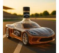 YDZYFFS 300ML Whiskey Decanter Wine Bottles Art Statue Figurine - Sports Car Shaped Whiskey Wine Bottle Sculpture, Novelty Glass Whiskey Decanter, Car Theme Empty Wine Bottles(A)