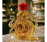 YDZYFFS 350ML Whiskey Decanter Wine Bottles Art Statue Figurine - 3D Octopus Shaped Whiskey Wine Bottle, Funny Animal Theme Empty Wine Carafe Liquor Storage, Novelty Glass Whiskey Decanter(C)