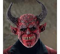 YDZYFFS 37cm Halloween Mask - Scary Realistic Full Face Demon Devil Mask, 3D Devil Demon Mask, Scary Latex Head Mask, With Ox Horn, For Halloween, Masquerade, Cosplay Props