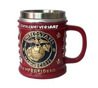 YDZYFFS 3D Coffee Cups - Mug - Wine Glasses, 250th Anniversary Mugs Military 3D Mug, Stainless Steel Inner Commemorative Coffee Cup, Veteran & Military Fun Collectibles Gifts(Red)