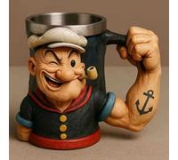 YDZYFFS 3D Mug - 450ML Coffee Cups - Wine Glasses, Desktop Decoration Figurine Sculpture Beer Mug, 3D Painted Book Mugs Novelty Coffee Mugs, Popeye Muges, Home Resin Crafts Ornaments Teacup(#2)